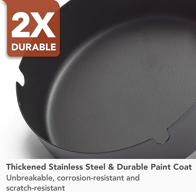 Ashtray with Lid for Outside Patio, 2 Pack Windproof Ash Tray, Black Stainless Steel Smokeless Ashtray for Outdoor Home Office Tabletop Patio Outdoor Balcony, Large