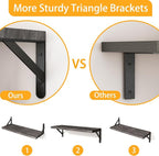 YGEOMER Floating Shelves for Wall, Different Sizes Weathered Gray Wall Shelves for Living Room, Bathroom, Bedroom, Kitchen, Home Decor (Set of 4)