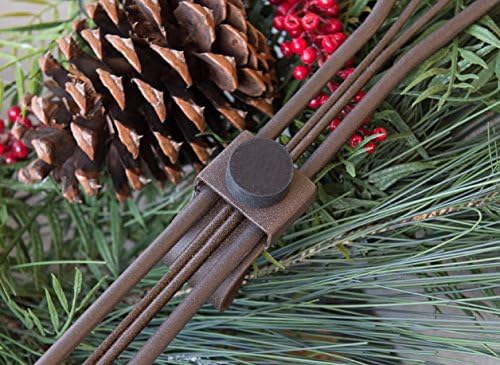 [Front Door WREATH HANGER] - Ivy Design | ADJUSTABLE Hook Length for Tall and Small Doors | PADDING to Prevent Damage like Scratch and Dents | Heavy Duty Cast Iron Metal Hangar - (Brown)