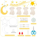 Macrame Kits for Adults Beginners Easy 3 Set Moon Star Craft Kits DIY Dream Catcher Kit with Instructions Video Macrame Wall Hanging Supplies Dream Catcher Kit for Room Wall Decoration