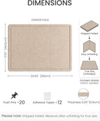 Fluxynara Bulletin Board, 23.6" x 17.5" Cork Board Alternative with 12 Safe Removable Adhesive Tabs, Foldable Felt Pin Board for Home Office, Classroom, Bedroom,Entryway for Walls—Taupe