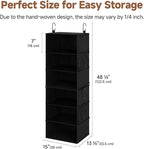 StorageWorks Hanging Closet Organizer 6-Shelf, Jumbo Separable Two 3 Shelf Closet Storage Organizer with Side Pockets, Portable Hanging Shelves for Wardrobe, RVs, 13" D x 15" W x 48 ¼"H, Black