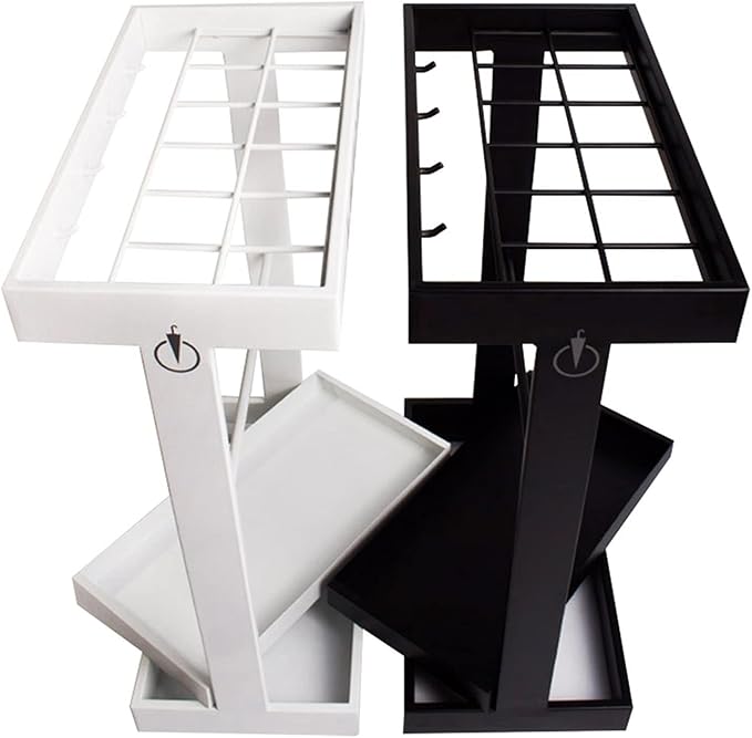 Metal Umbrella Holder Stand with Drip Tray and 4 Hooks White Commercial Grade Umbrella Rack for Storing up to 16 Umbrellas