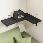 Fixwal Corner Shelves Wall Mounted Set of 5, Floating Shelves for Wall Bathroom, Kitchen, Bedroom, Home Decor, Laundry Room, Living Room (Black)