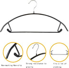 Gold Hangers 100 Pack - Heavyduty Non Slip Slimline Suit Jacket T Shirt Hangers - Space Saving (Black)