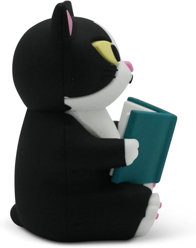 Little Readers – Cute Figurines for Bookshelves, Desks, Terrariums & Home Decor – Book-Loving Animal Statues - Cat