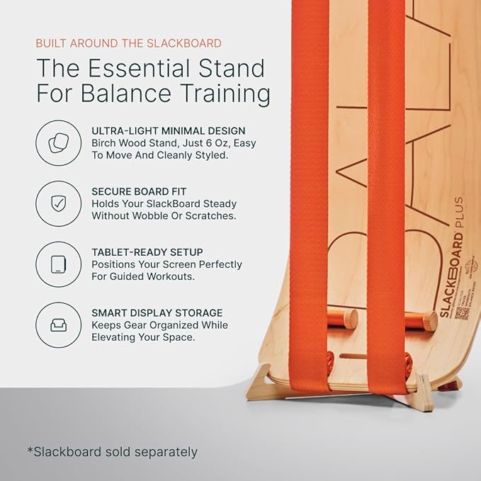 GIBBON SlackBoard Accessories, 3 Options: Slack Board Stand Display Rack, Standing Pole 60” to Assist Balance Training, or 52 Exercise Cards Deck for Fitness Workouts with SlackBoard GiBoard