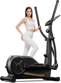 Elliptical Exercise Machine, Elliptical Training Machine for Home with Hyper-Quiet Magnetic Driving System, Compact Elliptical with 12IN Stride & LCD Monitor, 330LBS Weight Capacity