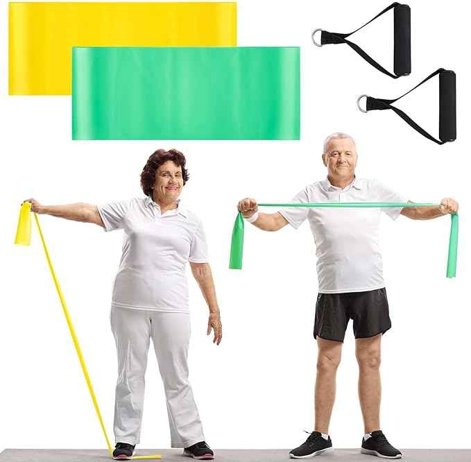 2 Pcs Resistance Band with Handles Chair Exercise Equipment for Seniors Physical Therapy Band Gifts for Elderly Women Rehab, Physical, Grandma, Grandpa