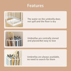 Indoor Large-Capacity Standing Umbrella Stand Commercial Metal Umbrella Holder for Entryway Corridor Entrance Umbrellas Barrel with Removable Drip Tray(White)