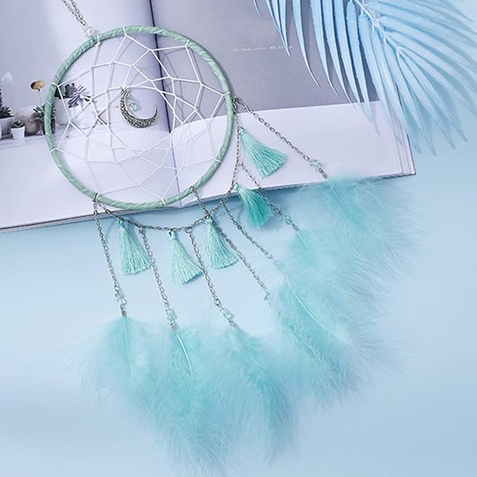 Dream Catchers Green Dream Catcher Wall Decor for Bedroom Kids Girls Boys Birthday Gift Handmade Feather Hanging Ornament