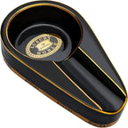 roygra Ceramic Ash Tray, Cigar Ashtray for Outside Patio, Outdoor Ashtray, Cigar Ashtrays for Outdoors with Holder, Cigars Smoking Accessories for Men, Home Décor, Ashtrays for Smokers Indoor - Black