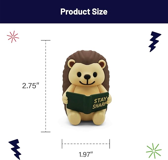 Little Readers – Cute Figurines for Bookshelves, Desks, Terrariums & Home Decor – Book-Loving Animal Statues - Hedgehog