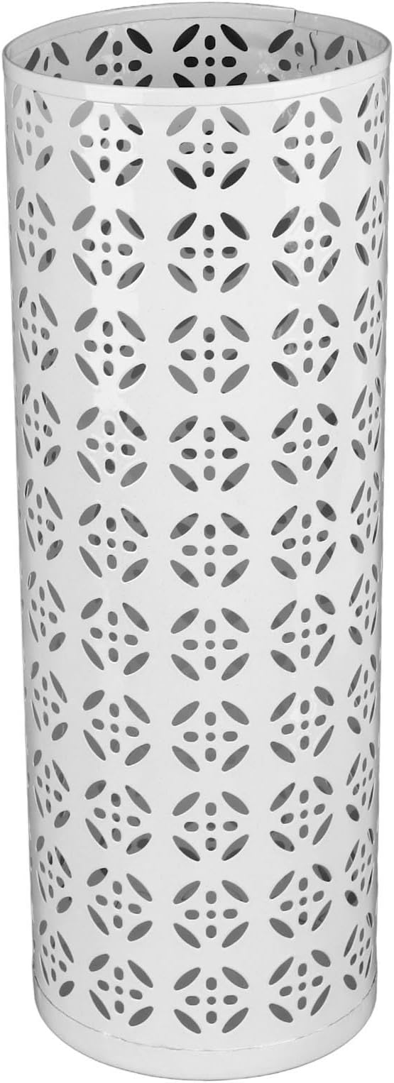 Fabater Umbrella Stand, Metal Umbrella Holder, Indoor Umbrella Rack Organizer with Hollow Design, Umbrella Storage for Entryway, Office, Home (White)