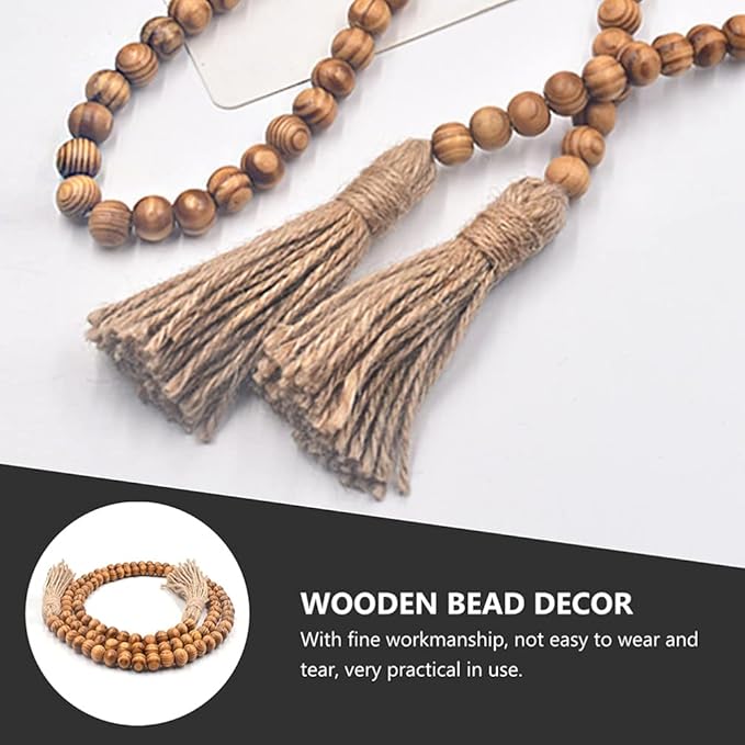 Hanging Decor Beads Decorative Tassels 1pc Wooden String for Home Decor