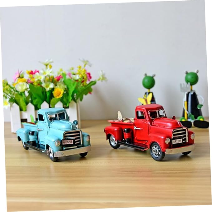 DECHOUS Vintage Handmade Iron Car Model Retro Desk Ornament Metal Toy Decor for Home and Office Unique for Car Enthusiasts and Collectors