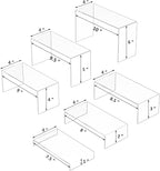 Sezanrpt Acrylic Display Risers 6pcs, Clear Rectangular Display Organizer Stands, Acrylic Display for Funko Pop Figure, Desserts, Cupcake, Toys, Collectibles, Merchandises - 7.5''x8''x8.5''x9''x9.5''x10''