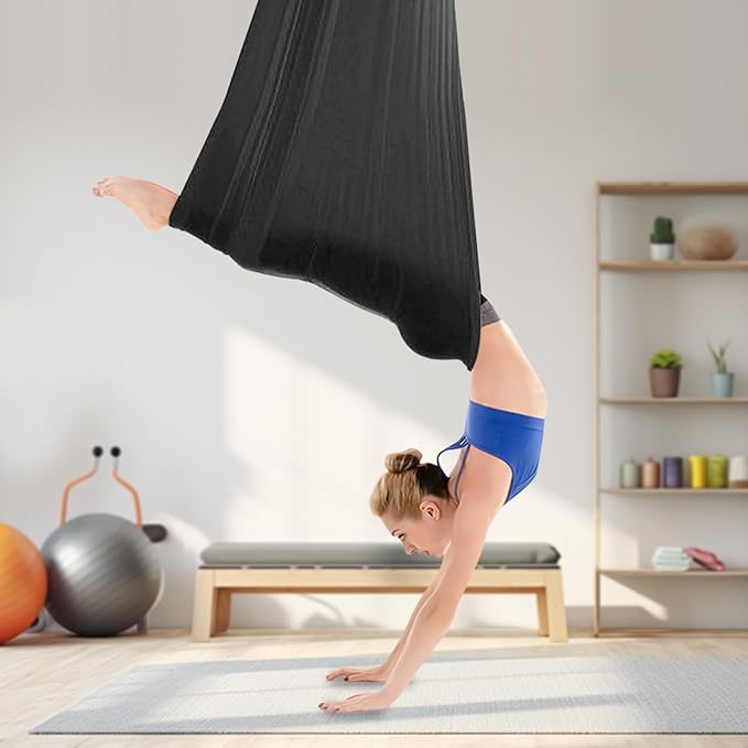 Aerial Yoga Practice Equipment, Hammock Swing Set for Home Outdoor Aerial Yoga Starter Kit with Adjustable Straps