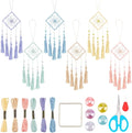 INFUNLY Dream Catcher Kit - Car Charm Ornament Set - Handmade Square & Circle Designs - Rearview Mirror Hanging Decor