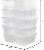 Life Story 6 Liter Shoe, Accessory, and Closet Plastic Storage Box Multi-Purpose Lidded Stacking Tote Containers, Clear (50 Pack)