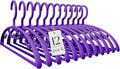 HOUSE DAY Plastic Clothes Hangers 12 Pack, Sweater Hangers No Shoulder Bump, Thick Heavy Duty Coat Hanger for Closet, Purple Wide Hanger with Non-Slip Hook for Sweaters, Suits, Dresses, Jackets, Pants
