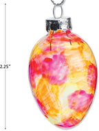 Lillian Vernon Stained Glass Egg Blown Glass Easter Ornaments - Handcrafted Hanging Tree Decorations, Stained Glass Easter Egg Holiday & Party Decor, 2 in, Assorted, 12-Piece Set