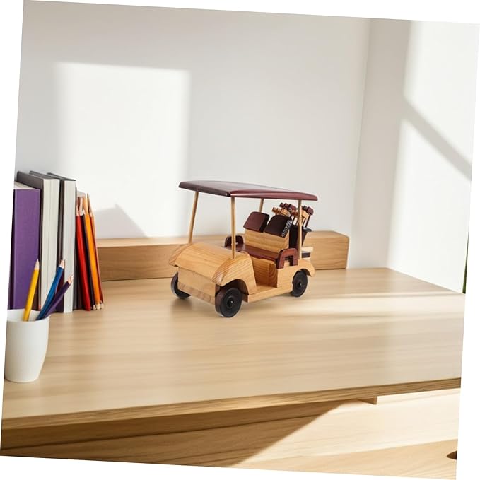 Kisangel Rustic Wooden Car Model Handmade Vintage Vehicle Ornament for Home Decor Office Desktop Antique Decoration Retro Lovers and Collectors