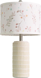 PoKat 23'' Table Lamp with Flower Lampshade for Night Stands, Birthday Gifts for Women Mom, House Warming Gifts New Home Decor, Ceramic Lamp for Living Room, Modern Bedroom Lamp for Nursery