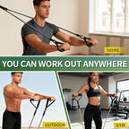 WHATAFIT Resistance Bands Set with Handles - Exercise Bands Home Gym Strength Training Equipment, Includes Door Anchor & Ankle Straps for Full Body Workout Bands, Physical Therapy - for Men and Women