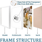 KTKDE A1 Picture Frame Poster Frame23.4 x 33.1 inches Set of 3, White Woodgrain Poster Frame-Horizontal and Vertical Wall Hanging for Home, Exhibition, Caffe for best gifts