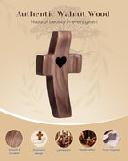 20-Pack Wooden Cross Fidget, Handmade Pocket Wood Crosses, Cross My Heart | Encouragement Gift, Relieve Anxiety for Yourself, Inspirational Easter Gift for Christian Faith, Prayer, Father Day Gifts