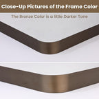 LOAAO 60”X30” Bronze Bathroom Mirrors for Vanity, Rounded Rectangle Brushed Bronze Metal Frame Mirror, Anti-Rust, Tempered Glass, Hangs Horizontally or Vertically