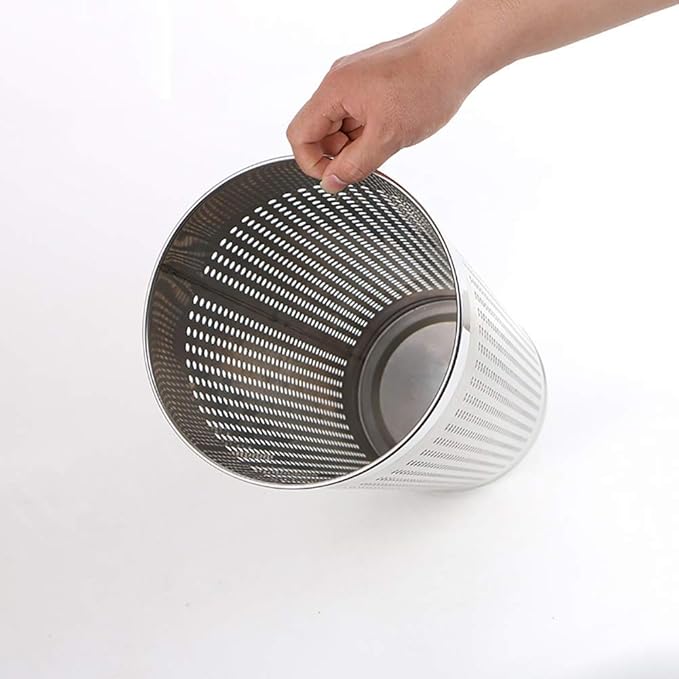 Umbrella Stand Stainless Steel Tubular Metal Perforated for Home Office Hallway - Silver