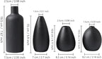 CEMABT Black Ceramic Vase Set - 4 Small Unique Vases for Flowers, Modern Decorative Centerpieces and Home Decor
