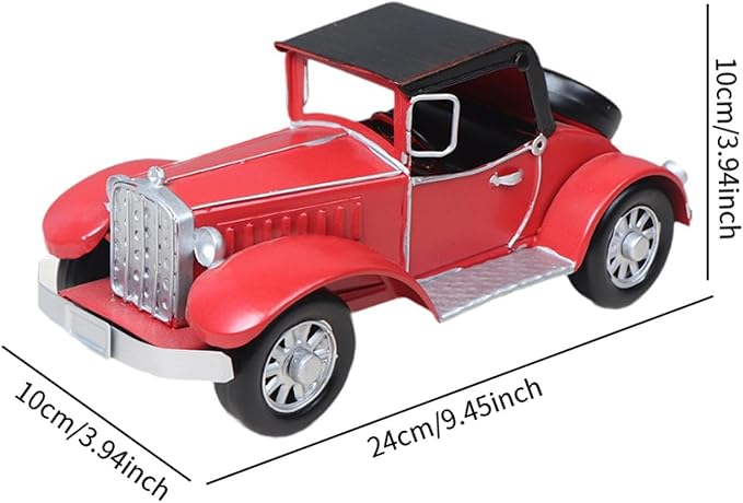 Collectible Vehicles Metal Classic Cars Model for Home Decor, Red Argent