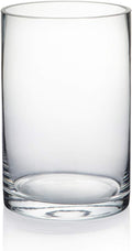 WGVI Quality Thick Weighted Clear Cylinder Glass Vases, 4" W x 6" H, Flower Arrangement Glass Candle Holders Wedding Centerpieces Terrarium Planter Floral Storage Container Pen Brush Holder, 1 Piece