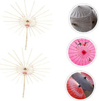 2pcs Parasol Poles Oiled Paper Umbrella Holder Yarn Ball Winder Photography Prop Paper Parasol Chinese Chic Paper Umbrella Stands Diy Crafts Switch Stage Umbrella
