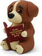 Little Readers – Cute Figurines for Bookshelves, Desks, Terrariums & Home Decor – Book-Loving Animal Statues - Dog