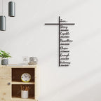 Qtaikong Large Metal Cross Wall Art with Scripture - Christian Religious Wall Decor, Jesus Home Church Wall Hanging, Scripture-Inspired Christian Gift for Christians, 24inch (Black)