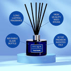 Xcleen Reed Diffuser Set, 6.7Oz French Vanilla Scented Oil Diffuser for Home & Office Decor, Air Freshener for Anyroom