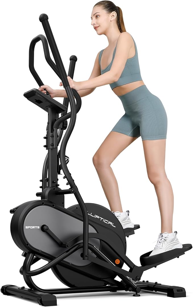 THERUN Elliptical Exercise Machine, 3-in-1 Cardio Climber Stepping Elliptical Machine for Home, Stair Stepper Elliptical Training Machines w/16 Levels Resistance, Pulse Sensor, LCD Monitor