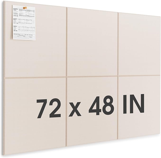MaxGear Extra Large Cork Board for Wall 72" x 48", Light Tan Bulletin Board, 6 Pack Felt Wall Tiles with Pushpins, Cork Boards for Office Push Pin Board Tack Board Felt Board