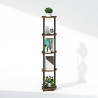 Furinno Turn-N-Tube Storage Shelves, 5-Tier Book Shelf, Corner Shelf, Toolless Open Shelves, for Organization and Storage, Living Room, Home Office, Hallway, Bedroom, Columbia Walnut