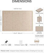 Fluxynara Bulletin Board,35.4" x 23.6" Cork Board Alternative with 12 Safe Removable Adhesive Tabs, Foldable Felt Pin Board for Home Office, Classroom, Bedroom,Entryway for Walls—Taupe