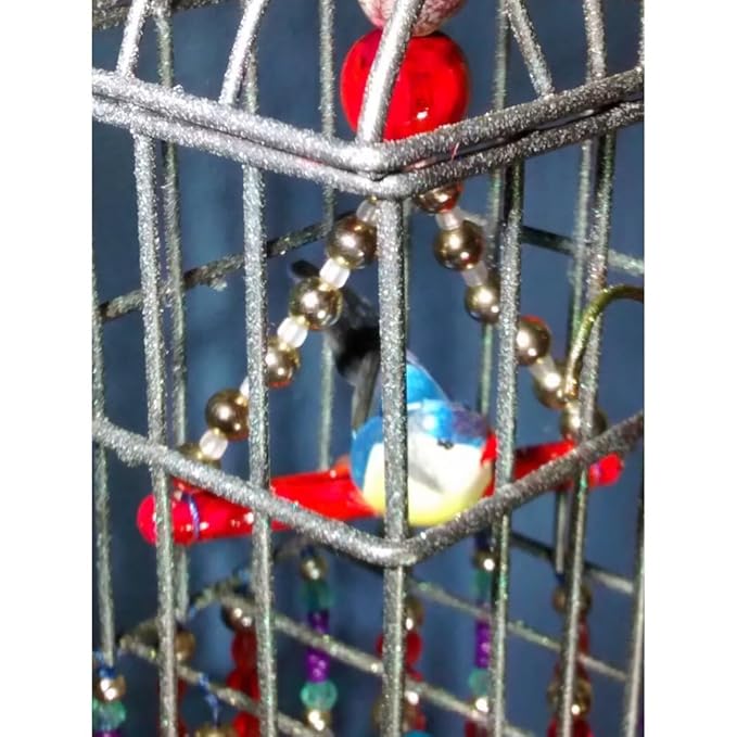 Vintage Metal Mobiles, Birdcage Shaped Mobiles, Silver Charms Mobiles, Pretty Metal Mobiles Bell, 4 "W x 24 "H x 4 "D, Small Mobiles for Livingroom Bedroom Garden