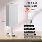 aooshine Touch Bedside Table Lamp Set of 2-3-Way Dimmable Night Lamp with USB A + Type C Charging Ports and Two AC Outlets, Small Desk Light with E26 LED Bulb for Bedroom Living Room Dorm Office