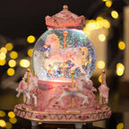 LOVE FOR YOU Gift-Wrapped with Ribbon Musical Snow Globe Carousel Music Box Color Lights Horses Unicorn Decor Gifts for Girls and Daughter Granddaughter Niece Women Kids Christmas Birthday