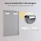 LOAAO 72X40 Inch Brushed Nickel Bathroom Mirror, Rounded Rectangle Silver Metal Frame Mirror, Brushed Nickel, Anti-Rust, Hangs Horizontally or Vertically