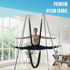 Houseables Aerial Silks, Yoga Swing, Aerial Yoga Hammock, Ariel Silk, Gymnastics Swing, Acrobatics Equipment, For Home, Indoor, Outdoor, Arial Setup, Rig, Sling, Portable