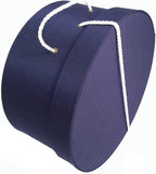 Sarah's Hat Boxes Classic Navy Hat Box – 12.75" x 6.5" (Dia. x Ht.) Handmade in USA – Odorless Non-Toxic Adhesive, Cording Handle – Premium Storage for Hats & Accessories